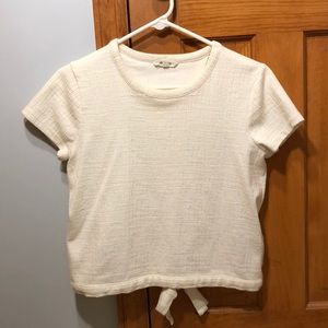 Madewell Cream Open Back Tie Shirt